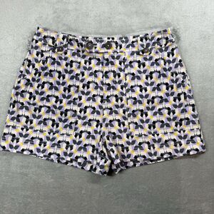 Maeve Anthropologie Shorts Women's 12 Purple Geometric Print High Rise Retro